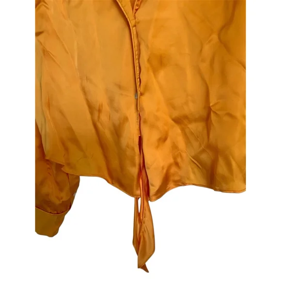 Wilfred Orange Satin Tie-Front Blouse Size S - Picture 4 of 7